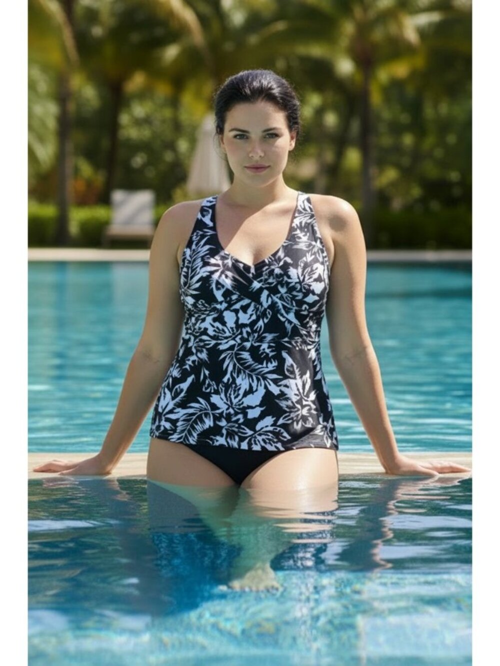 Kathy Ireland S Tankini Bikini Set Matching Top Bottom 2-Piece Floral Swimwear